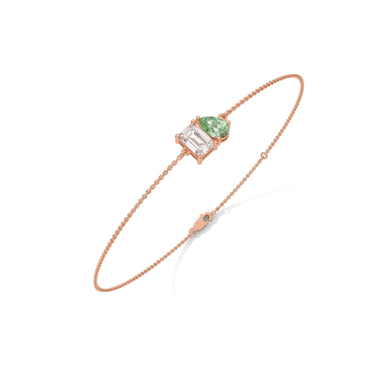 Toi-et-Moi Peridot Rose Gold Bracelet  – Heera One