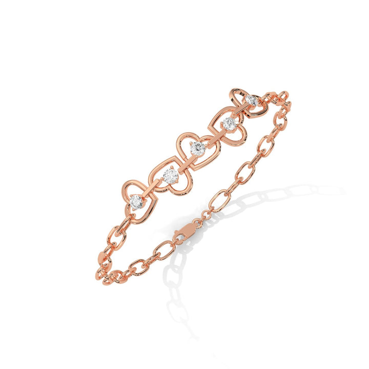 Endless Romance Heart Link Rose Gold Bracelet – Heera One