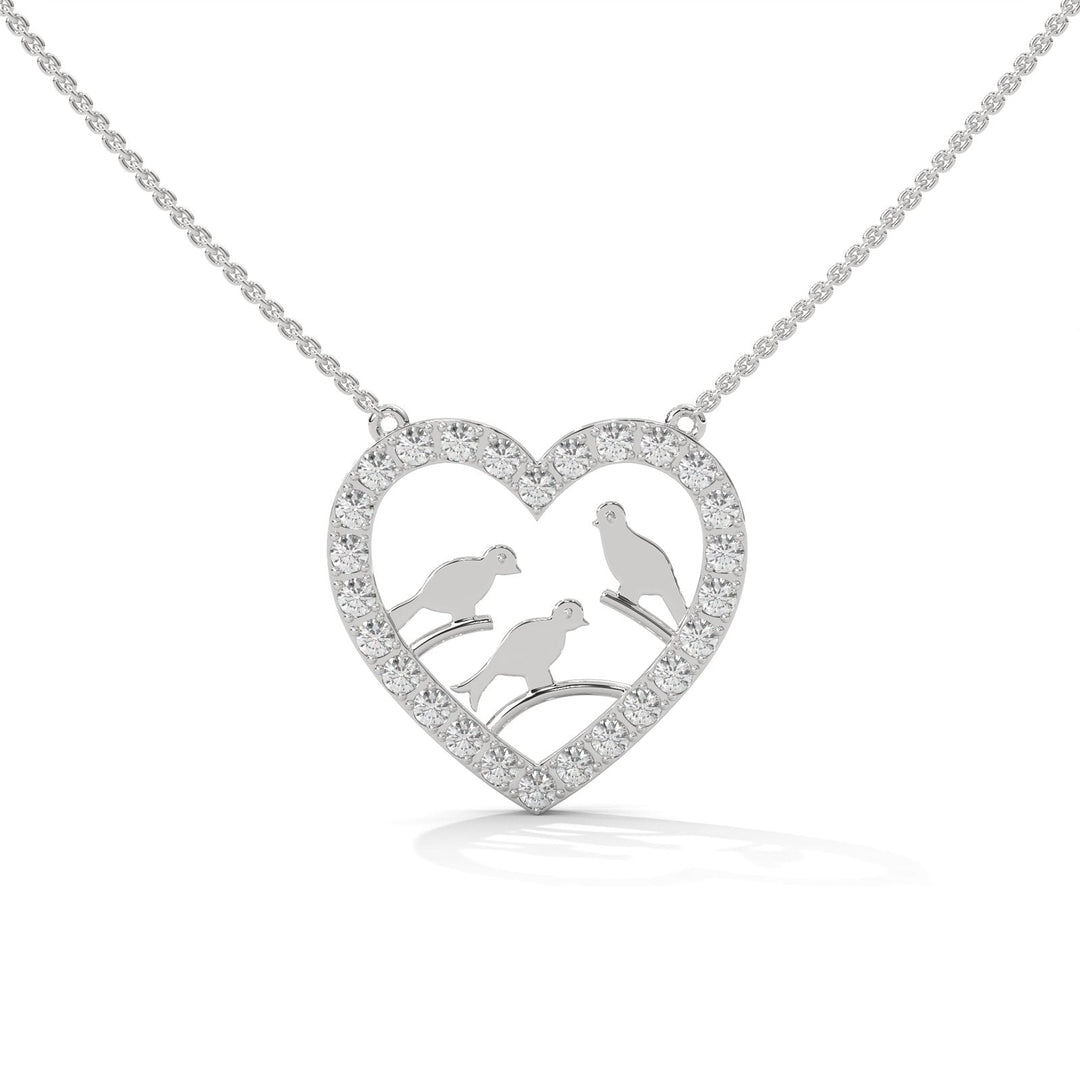 Heart With Bird Necklace