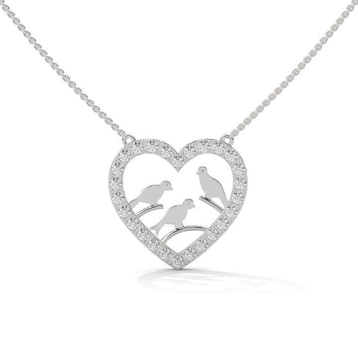 Heart With Bird Necklace