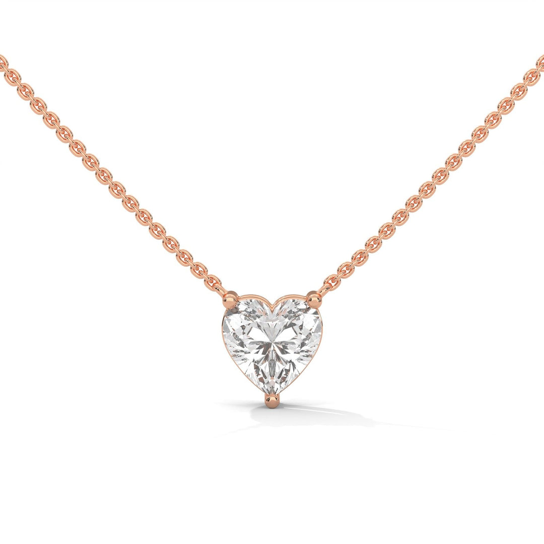 Floating Rose Gold Necklace HEART  – Heera One