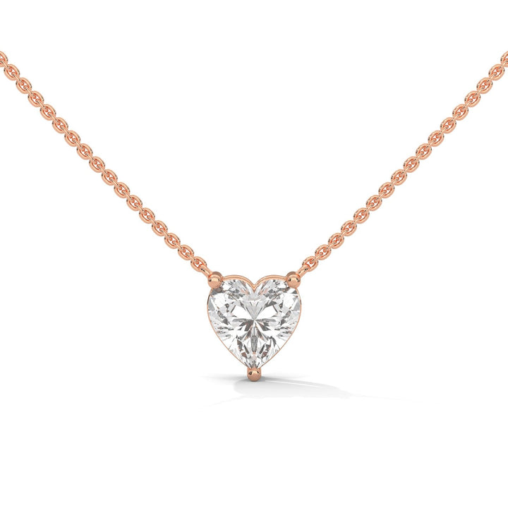 Floating Rose Gold Necklace HEART  – Heera One