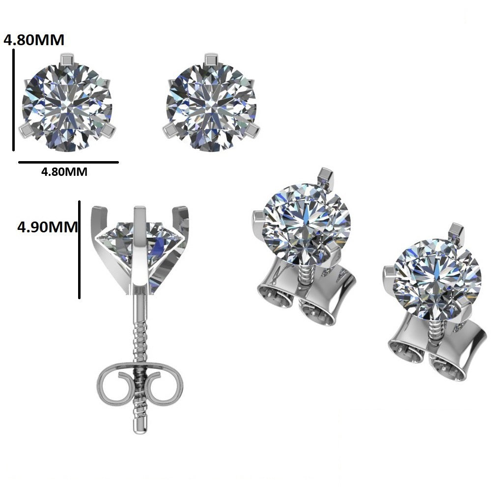 Three-Prongs Diamond Studs