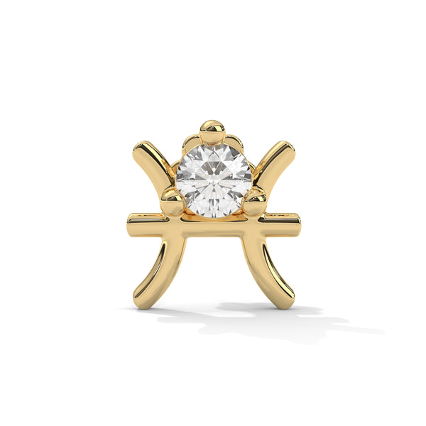 Pisces Diamond Nose Pin
