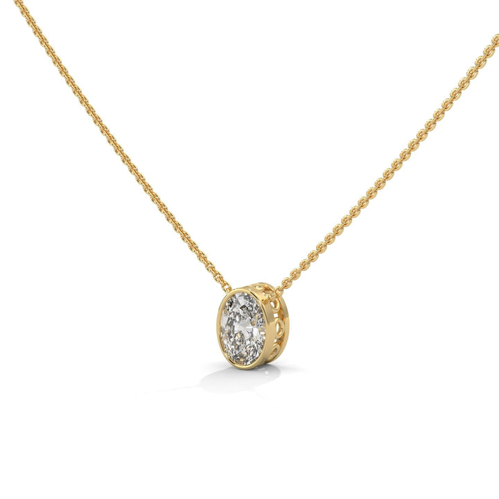 OVAL BEZEL SET NECKLACE