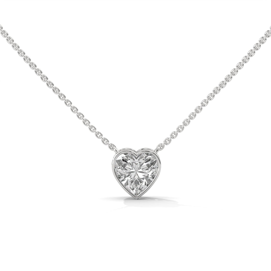 HEART BEZEL SET SILVER  NECKLACE   – Heera One
