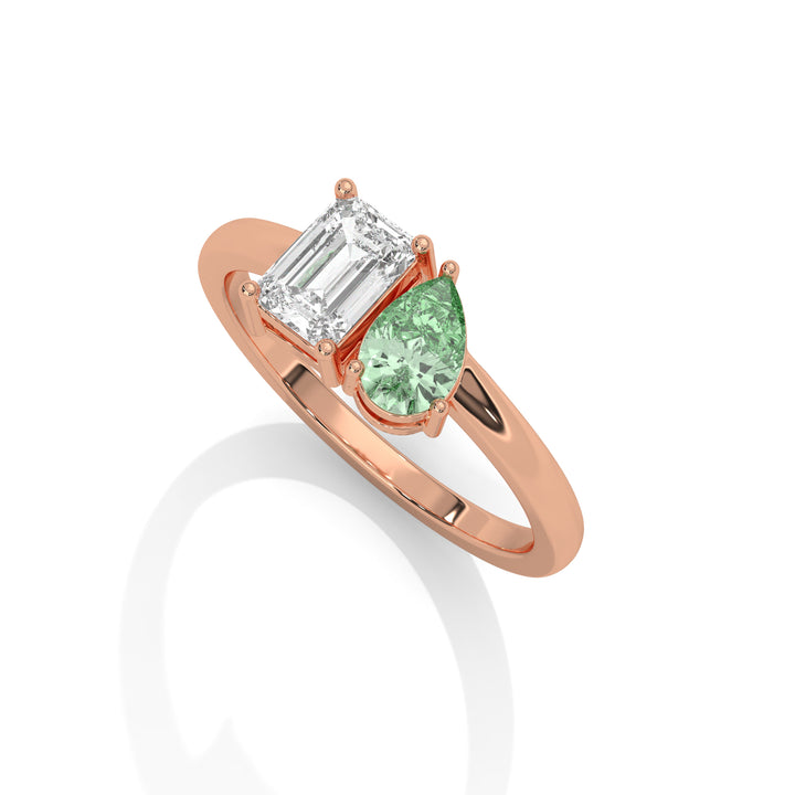 Toi-et-Moi Peridot Ring