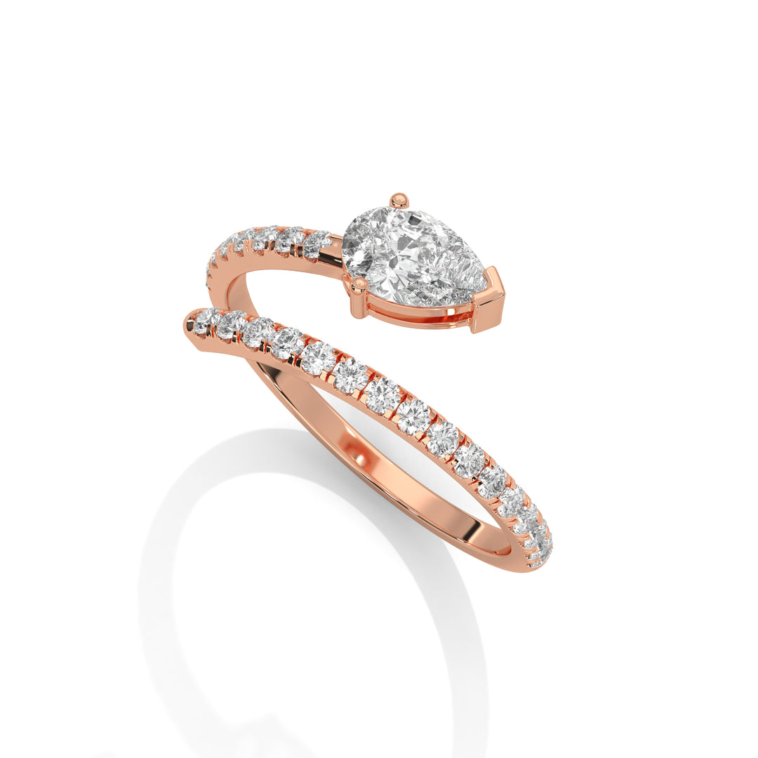 Pear Diamond Open Ring