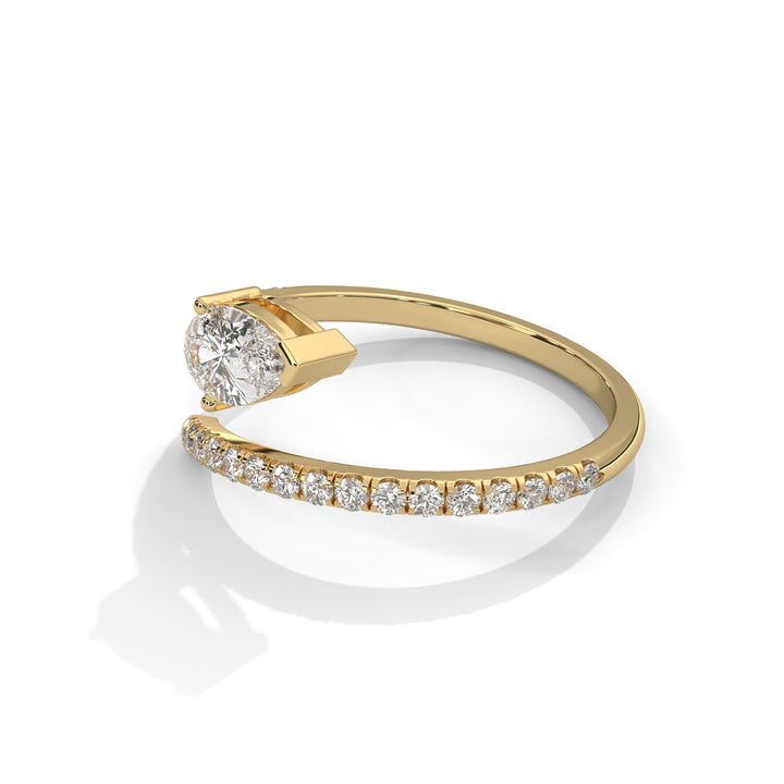 Pear Diamond Open Ring