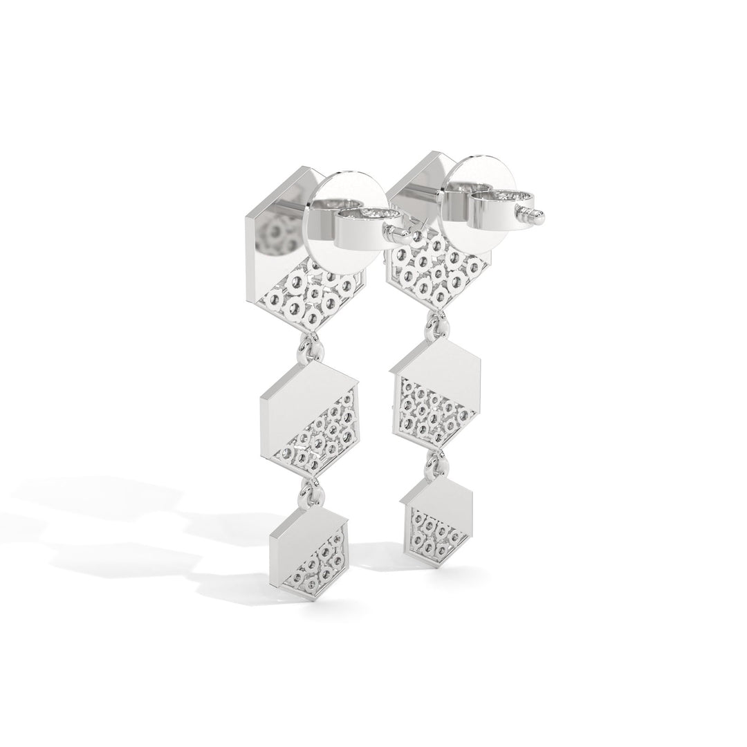 Glimmering Hive Diamond Earrings