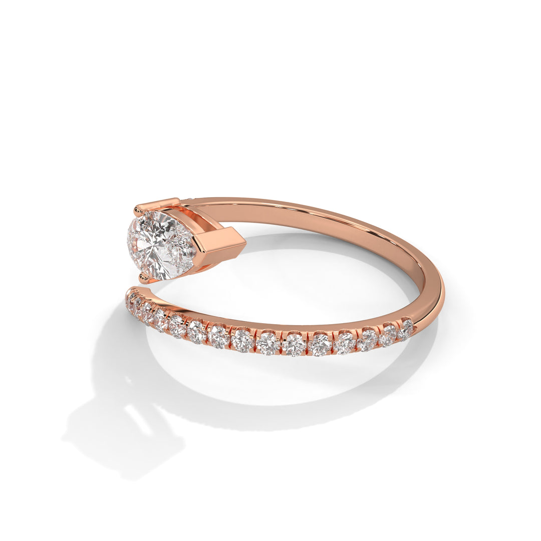 Pear Diamond Open Ring