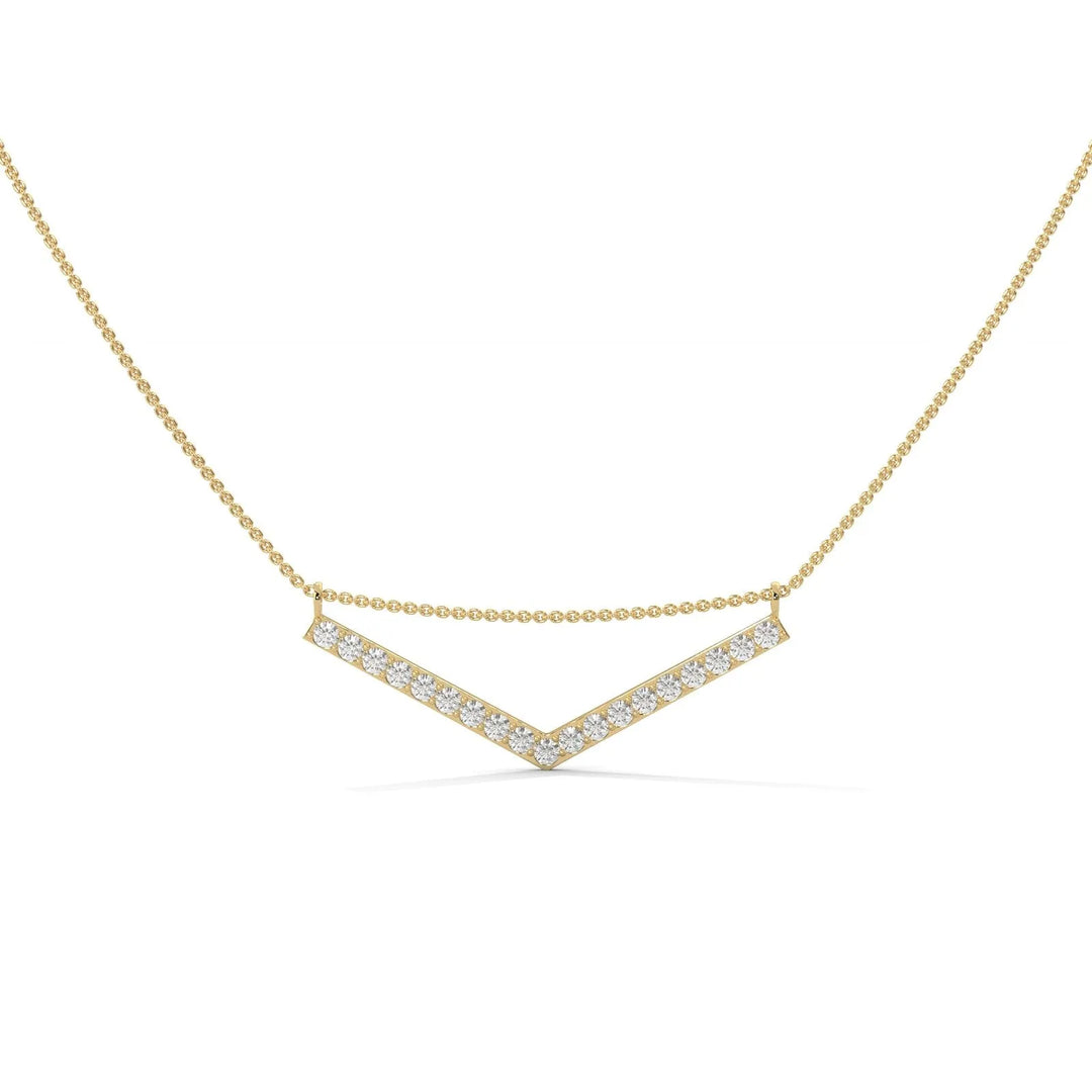 ASCENDING CHEVRON GOLD NECKLACE  – Heera One