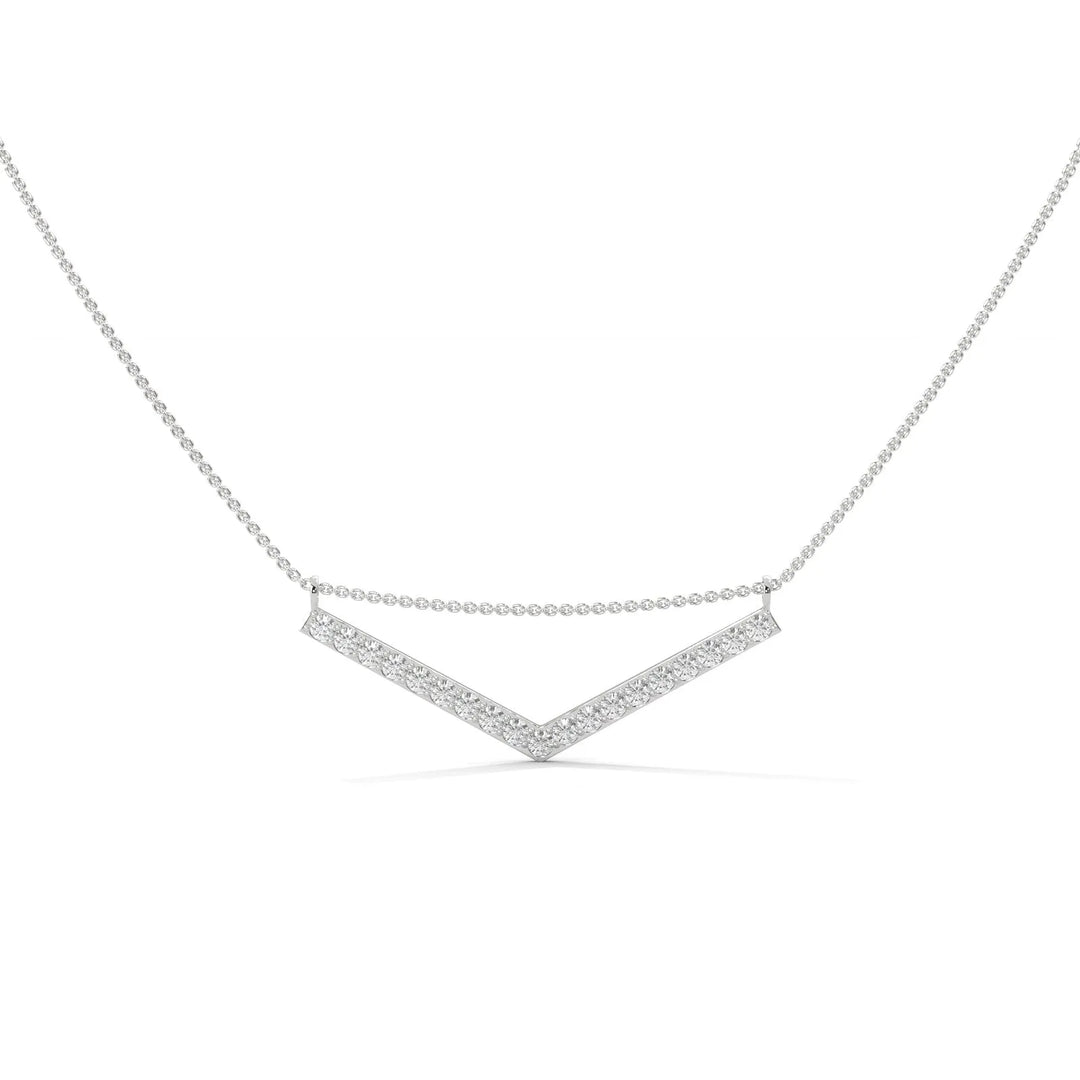 ASCENDING CHEVRON SILVER NECKLACE  – Heera One