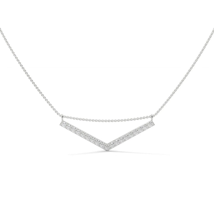 ASCENDING CHEVRON SILVER NECKLACE  – Heera One