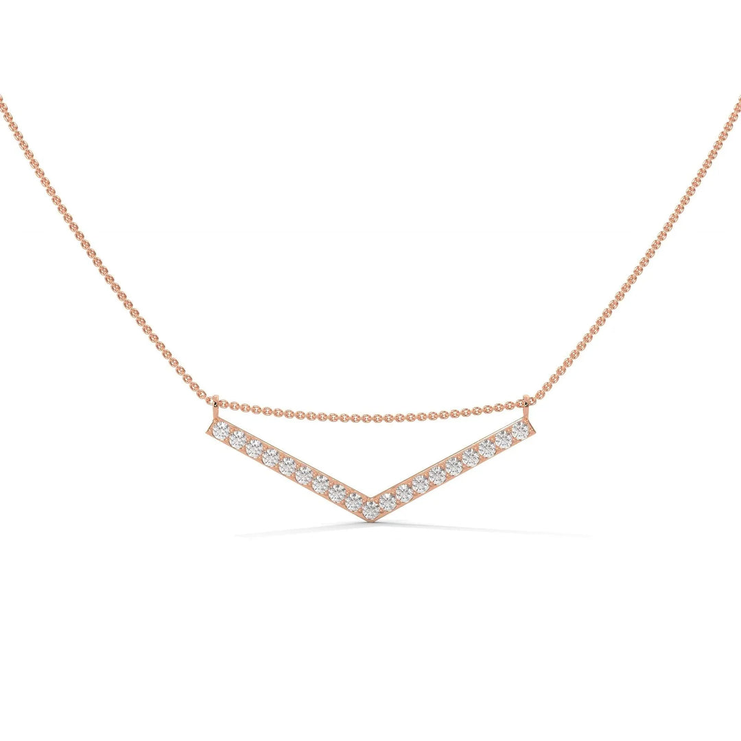 ASCENDING CHEVRON ROSE GOLD NECKLACE  – Heera One