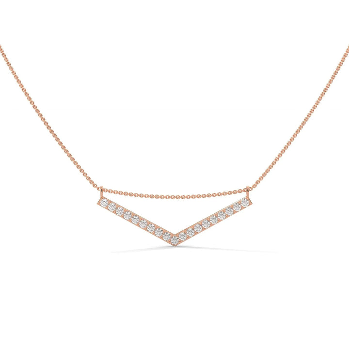ASCENDING CHEVRON ROSE GOLD NECKLACE  – Heera One
