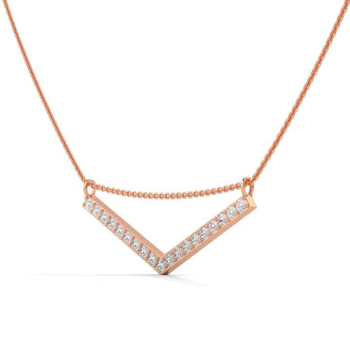 Eternal Glow ASCENDING CHEVRON ROSE GOLD NECKLACE  – Heera One