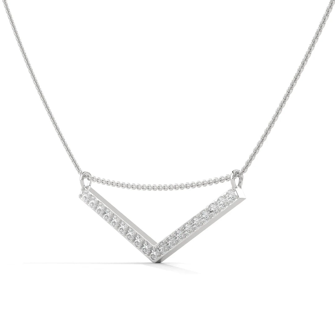 Graceful Aesthetic ASCENDING CHEVRON SILVER NECKLACE  – Heera One