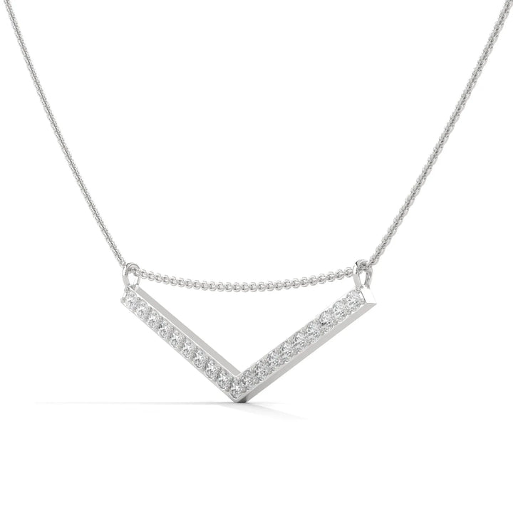 Graceful Aesthetic ASCENDING CHEVRON SILVER NECKLACE  – Heera One
