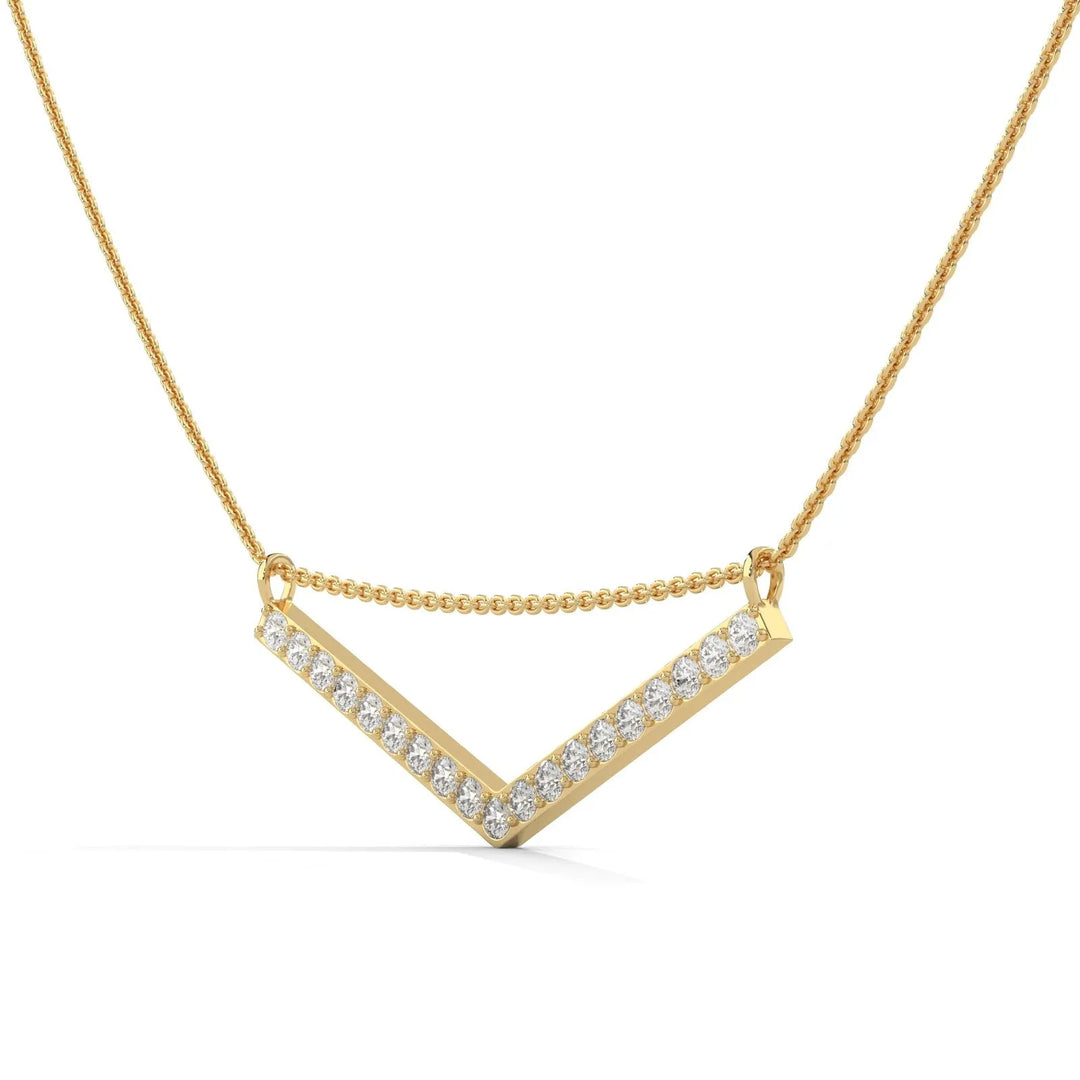 Gleam ASCENDING CHEVRON GOLD NECKLACE  – Heera One