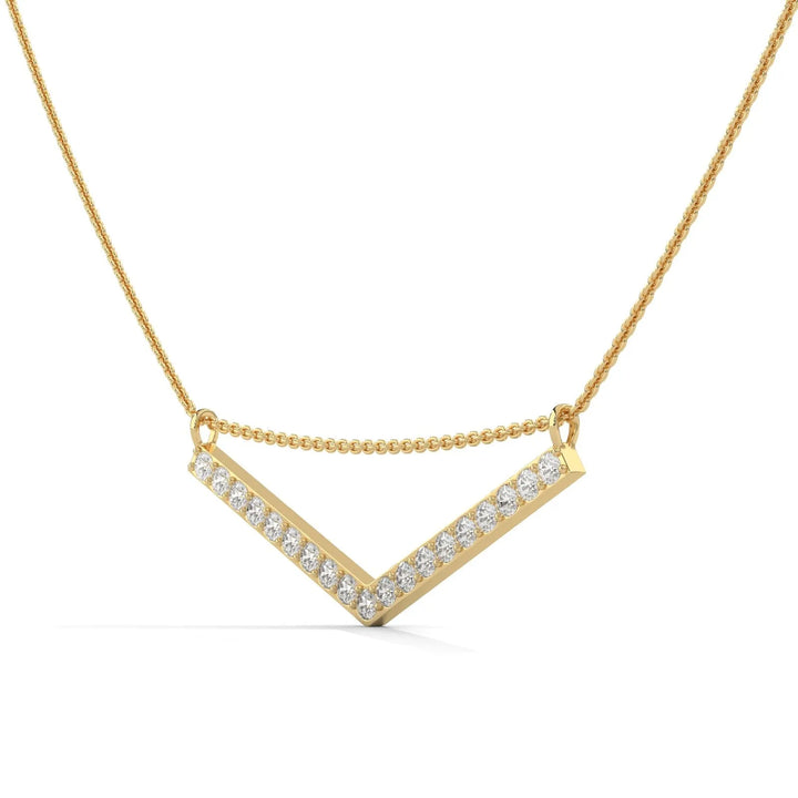 Gleam ASCENDING CHEVRON GOLD NECKLACE  – Heera One