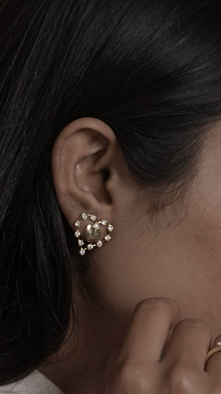 Heart Of Diamond Earrings