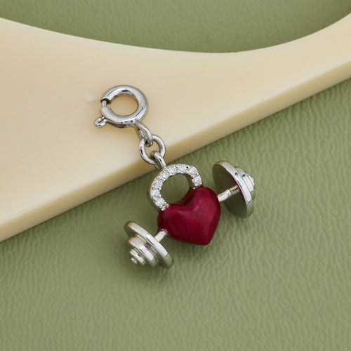 Heart of Strength Dumbbell Charm