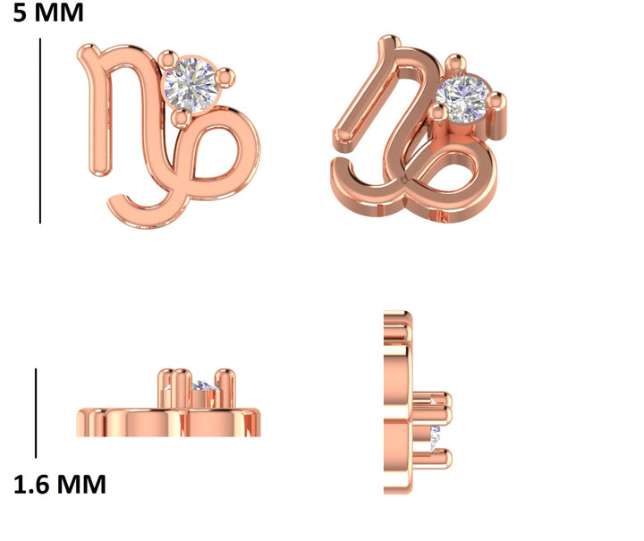 Capricorn Diamond Nose Pin