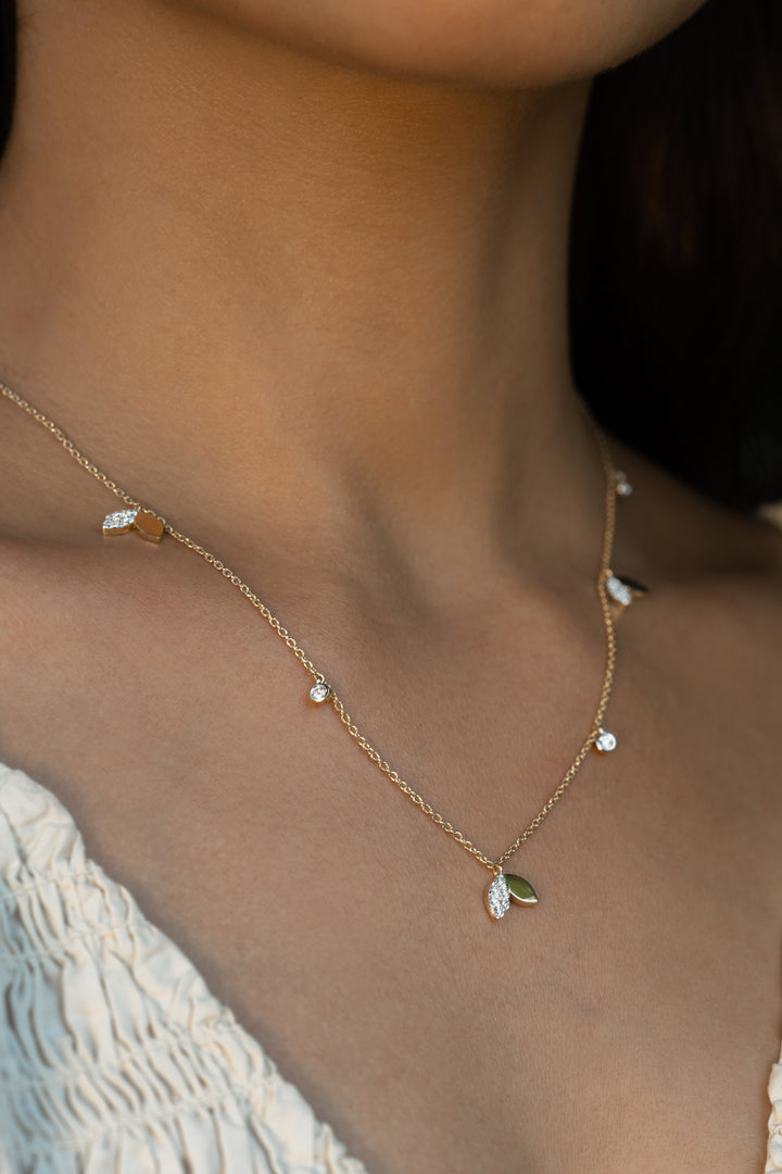 Autumn Leaves Diamond Necklace