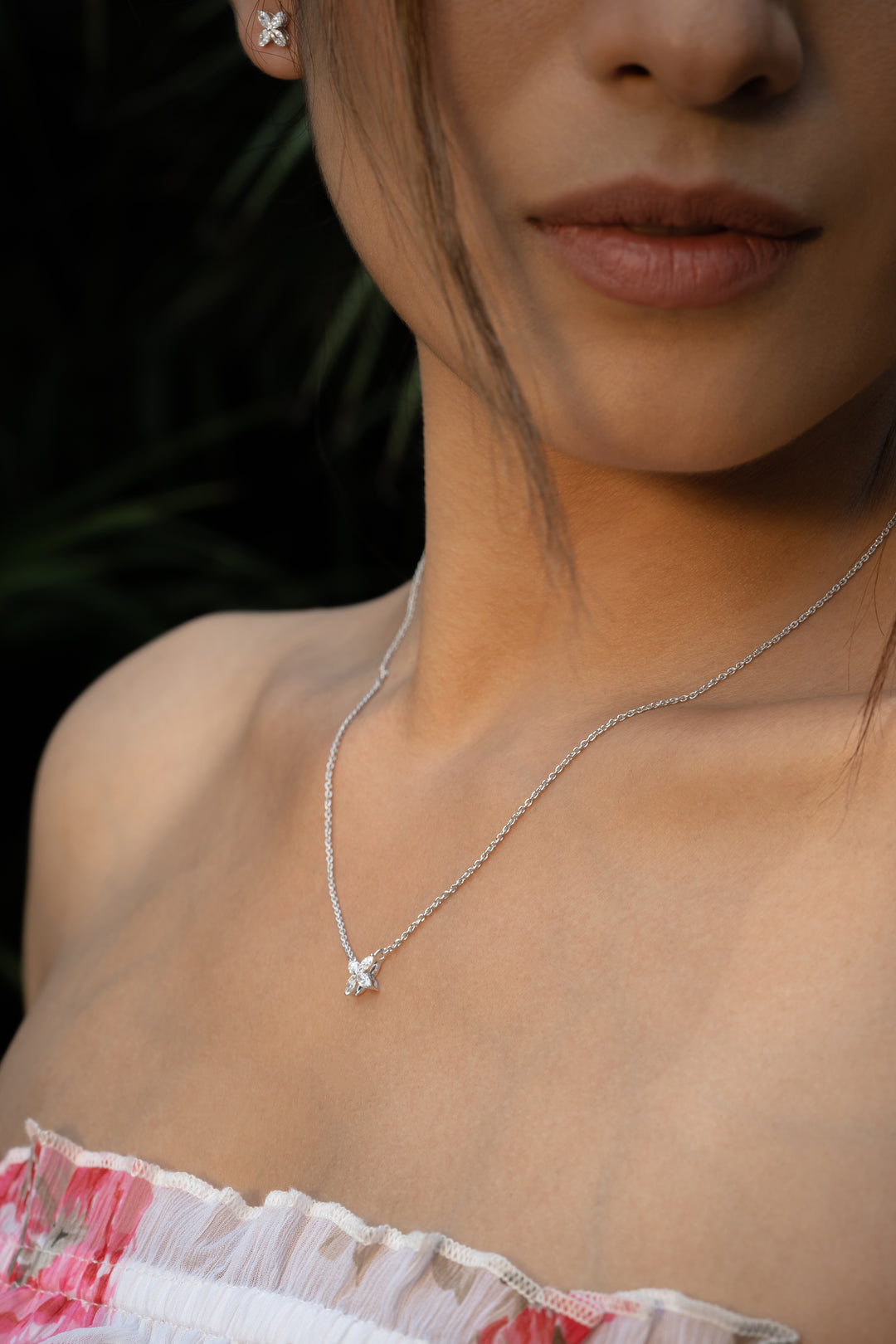 Diamond Flower Necklace