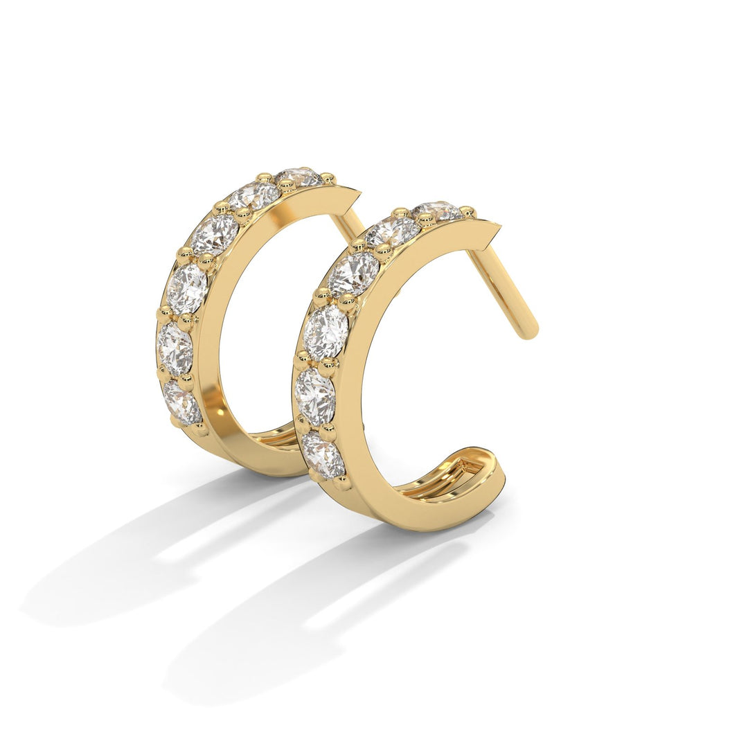 Diamond studded hoop earrings