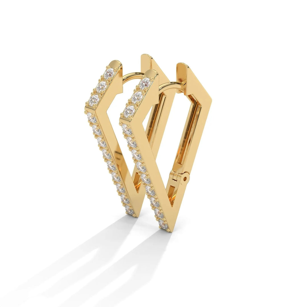 Golden Chic Pentagon Hoop Gold Earrings  – Heera One