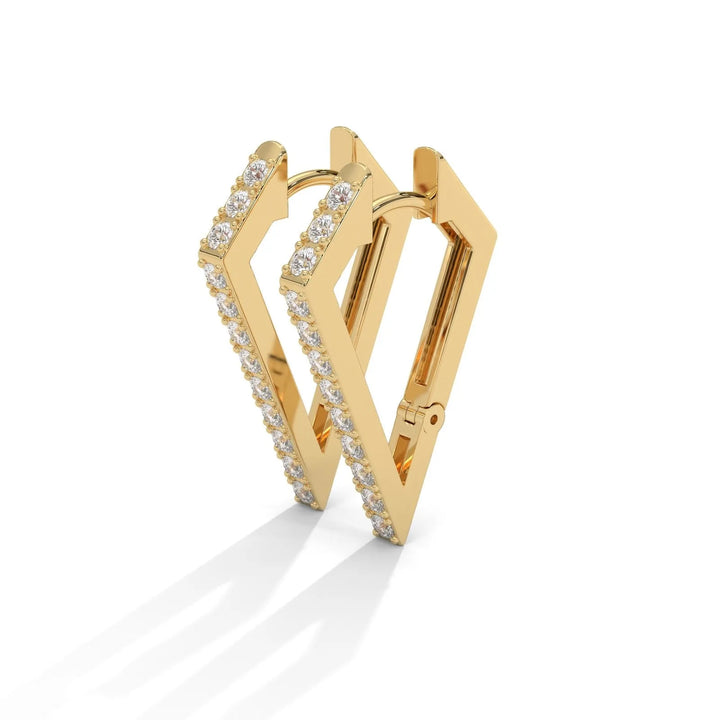 Golden Chic Pentagon Hoop Gold Earrings  – Heera One