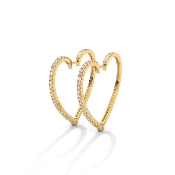 Diamond Edge Heart Earrings