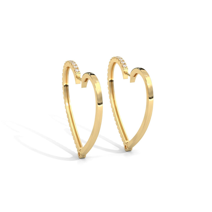 Diamond edge heart earrings