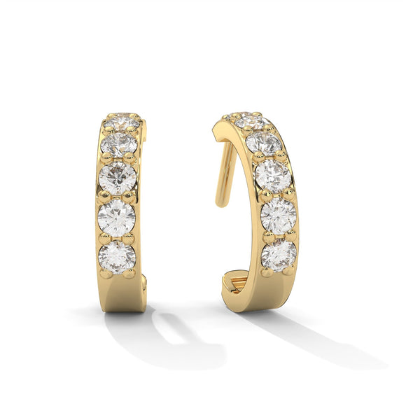 Diamond Studded Hoop Earrings