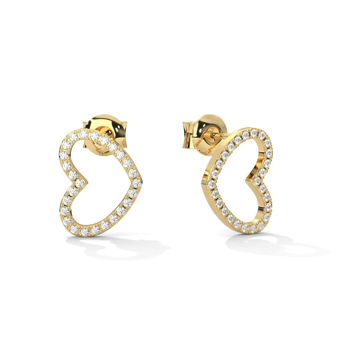 College-Crush Heart Gold Earrings – Heera One