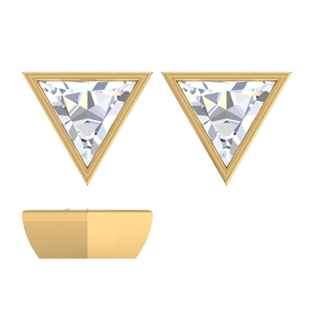 Triangle Bezel Diamond Studs 1ctw