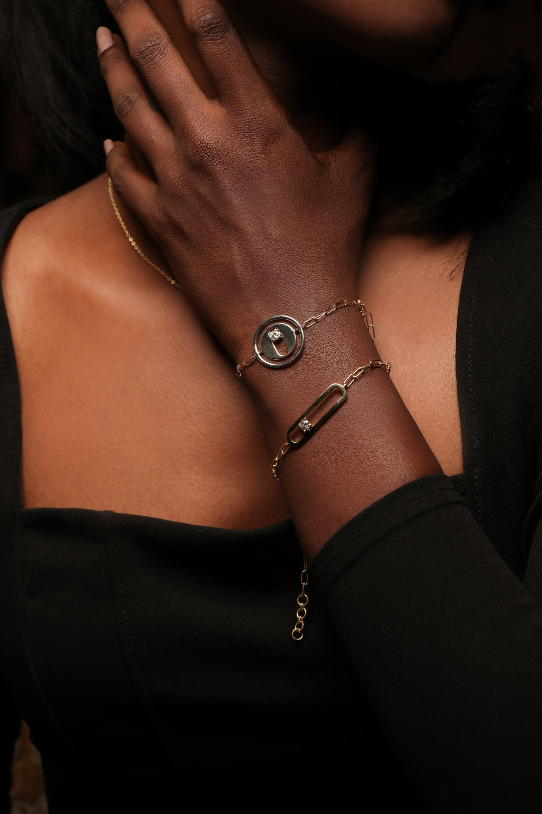 Disc Paper-Clip Bracelet