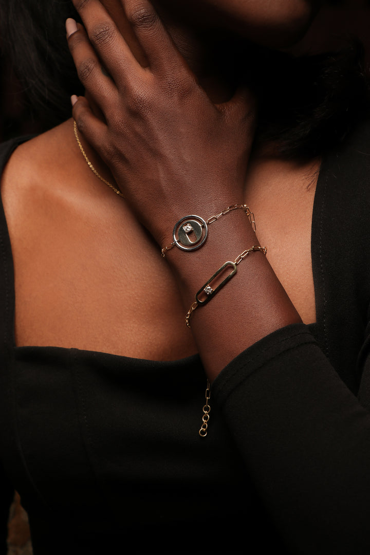 Disc Paper-Clip Bracelet