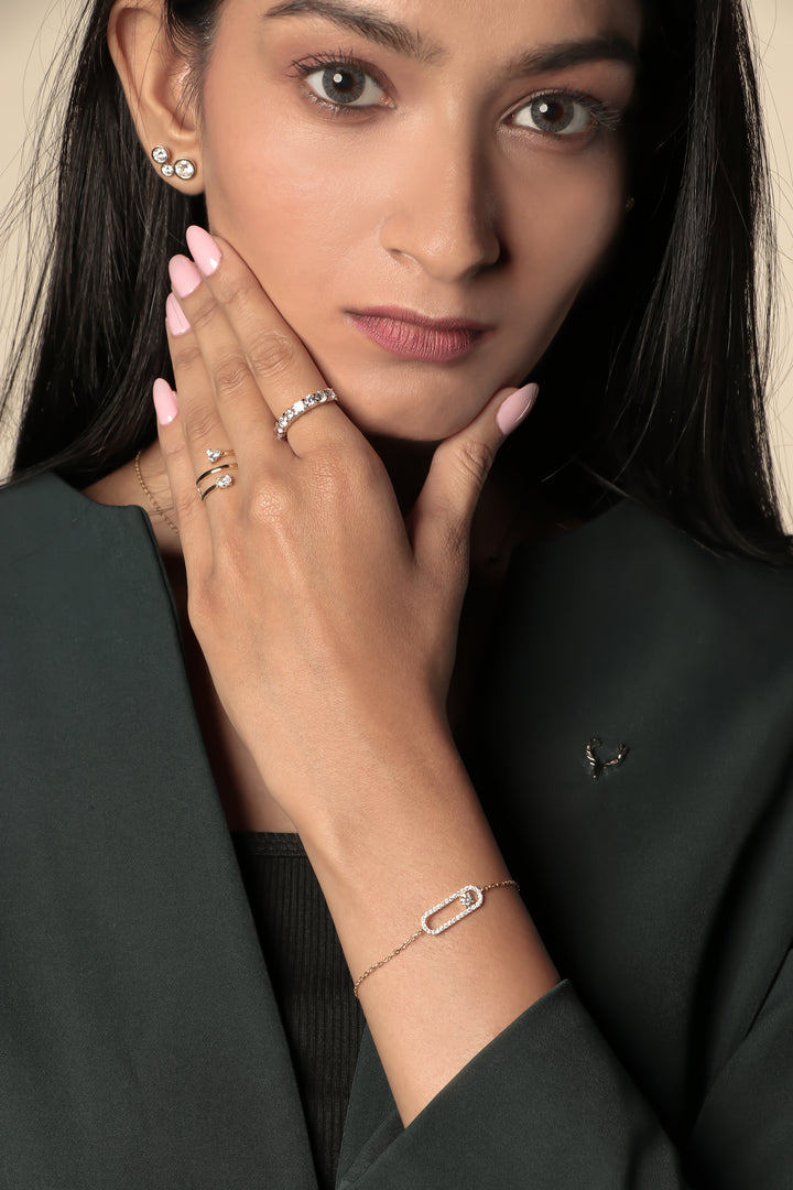 Round Diamond Half Eternity Band Ring