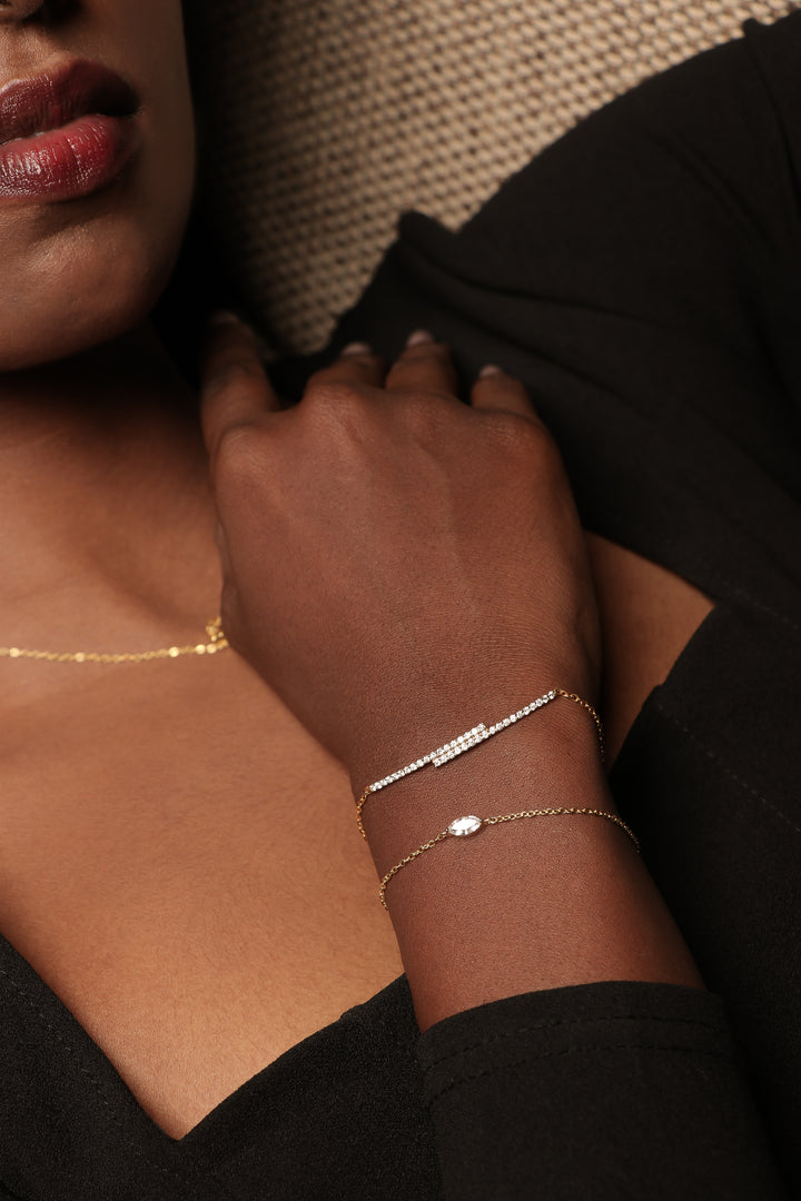 Marquise Solitaire Diamond Chain Bracelet