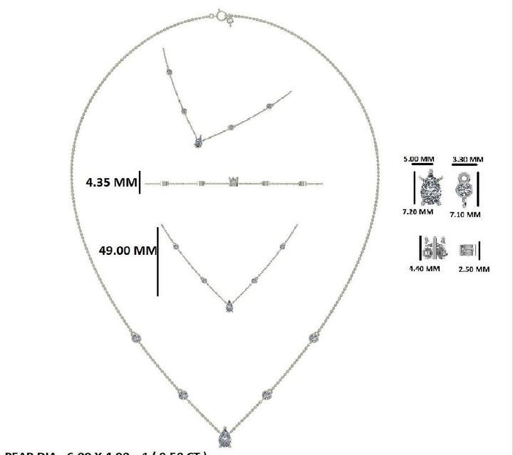 PEAR SOLITARIE WITH STATION NECKLACE