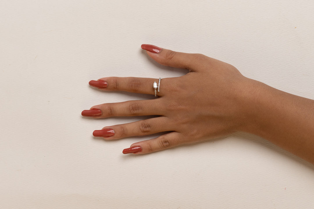 Pear Diamond Open Ring