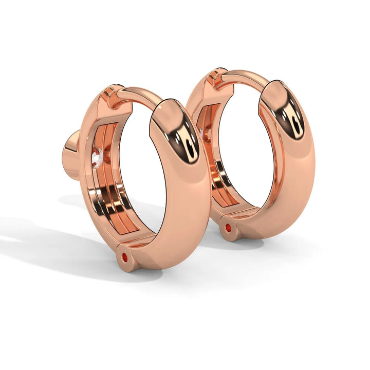 Bezel Set Diamond Huggie Earrings