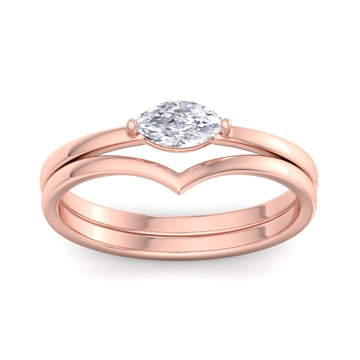 East-west Marquise stacklable Ring