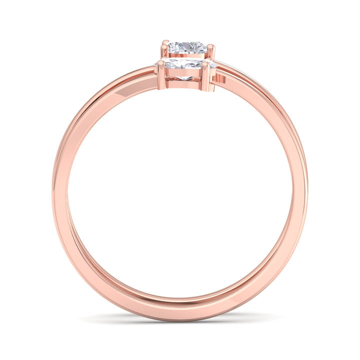 OVEL-HEART OPEN DIAMOND RING