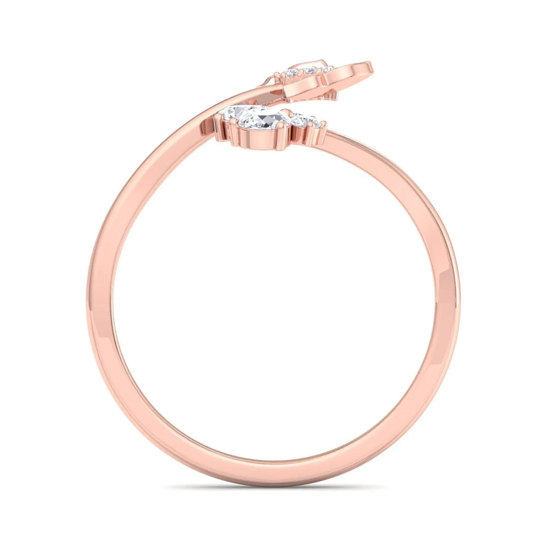 Butterfly Diamond Rose Gold Ring  – Heera One