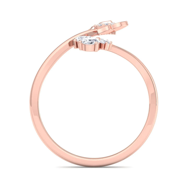 Butterfly Diamond Rose Gold Ring  – Heera One