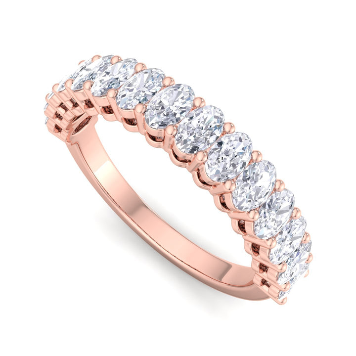 OVAL Diamond Half Eternity Band Ring